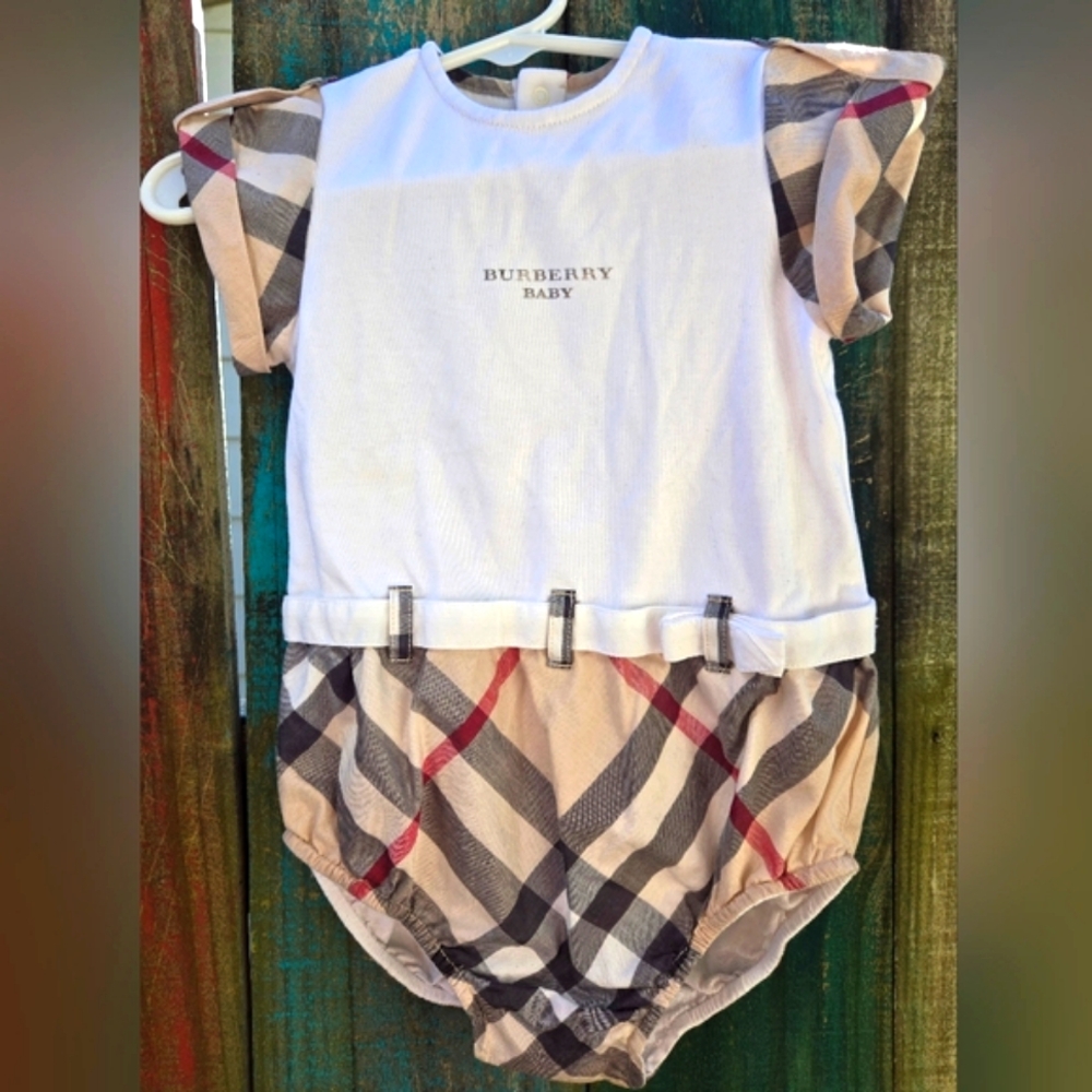Classic Burberry Baby Plaid Romper Size 9M